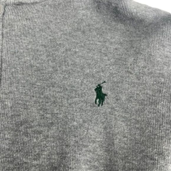 Vintage Polo By Ralph Lauren Hoodie Mens Large Grey Black Fleece Sweatshirt Zip - Picture 3 of 10